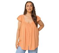 Yours Curve Orange Linen Cap Sleeve Top - Women's - Plus Size Curve