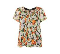 Yours Curve Orange & Pink Floral Pintuck Blouse - Women's - Plus Size Curve
