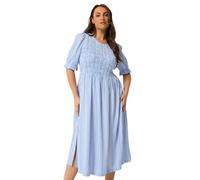 Yours Curve Orange Shirred Fruit Print Dress - Women's - Plus Size Curve