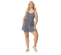 Yours Curve Orange Stripe Textu Playsuit - Women's - Plus Size Curve