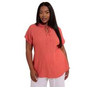 Textured Frill Neck Top Yours Coral 22-24