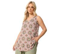 Yours Curve Orange Tropical Print Vest Top - Women's - Plus Size Curve