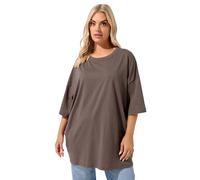 Yours Curve Oversized Boxy T-Shirt - Women's - Plus Size Curve Brown