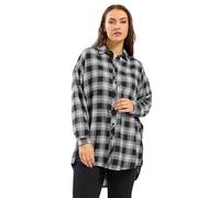 Yours Curve Oversized Check Shirt - Women's - Plus Size Curve Black