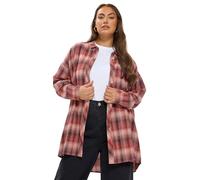 Yours Curve Oversized Check Shirt - Women's - Plus Size Curve Pink