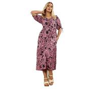 Yours Curve Paisley Bow Tie Detail Maxi Dress - Women's - Plus Size Curve Pink