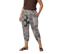 Yours Curve Paisley Cropped Trousers - Women's - Plus Size Curve Black