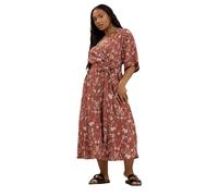 Paisley Kimono Sleeve Midaxi Wrap Dress Yours Orange 26-28