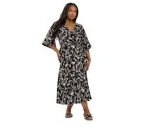 Yours Curve Paisley Kimono Sleeve Midaxi Wrap Dress - Women's - Plus Size Curve Black