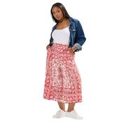 Yours Curve Paisley Midaxi Culottes - Women's - Plus Size Curve Red