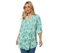 Yours Curve Paisley Pintuck Blouse - Women's - Plus Size Curve Green