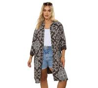 Yours Curve Paisley Print Longline Shirt - Women's - Plus Size Curve Brown