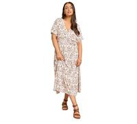 Yours Curve Paisley Print Midi Wrap Dress - Women's - Plus Size Curve White