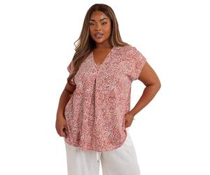 Yours Curve Paisley Print Pleat Front Top - Women's - Plus Size Curve