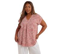 Yours Curve Paisley Print Pleat Front Top - Women's - Plus Size Curve Orange