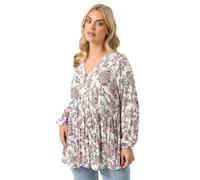 Yours Women's Paisley Print Ruffle Blouse | Size: 14 Yours Multicolor 14