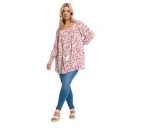 Yours Curve Paisley Print Sequin Tie Neck Top - Women's - Plus Size Curve