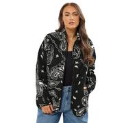 Yours Curve Paisley Print Teddy Fleece Jacket - Women's - Plus Size Curve