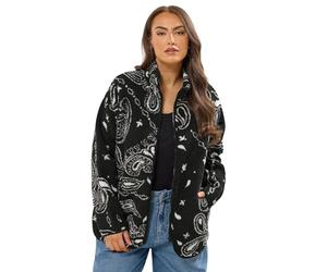 Yours Curve Paisley Print Teddy Fleece Jacket - Women's - Plus Size Curve
