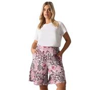 Yours Curve Paisley Print Textured Shorts - Women's - Plus Size Curve Pink