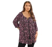 Yours Curve Paisley Print Tie Front Top - Women's - Plus Size Curve Pink