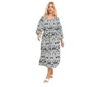 Yours Curve Paisley Print V-Neck Midaxi Dress - Women's - Plus Size Curve Black