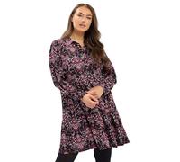 Yours Curve Paisley Tiered Shirt Dress - Women's - Plus Size Curve Black