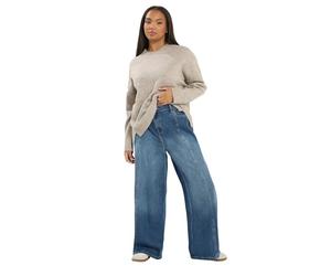 Yours Curve Palazzo Front Seam Wide Leg Jeans - Women's - Plus Size Curve