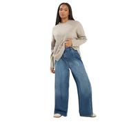 Yours Women's Palazzo Wide Leg Jeans in Dark Blue | Size: 24 Yours Dark Blue 24
