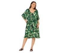 Yours Curve Palm Leaf Crinkle Beach Dress - Women's - Plus Size Curve Black