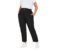 Yours Curve Paperbag Waist Cargo Trousers - Women's - Plus Size Curve Black