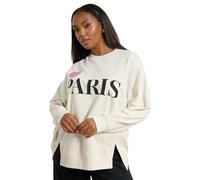 Yours 'paris' Heart Sweatshirt In Cream Cream 22-24