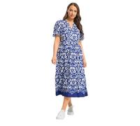 Yours Curve Patchwork Half Placket Dress - Women's - Plus Size Curve