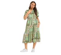 Yours Curve Patchwork Half Placket Dress - Women's - Plus Size Curve