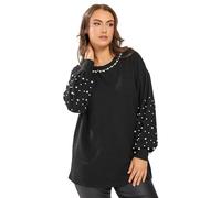 Yours Curve Pearl Embellished Jumper - Women's - Plus Size Curve Black
