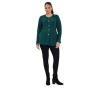 Yours Women's Peplum Knitted Cardigan Sweater in Dark Green | Size: 14/16