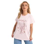 Yours Curve Pink 'Amalfi Coast' Embellished T-Shirt - Women's - Plus Size Curve