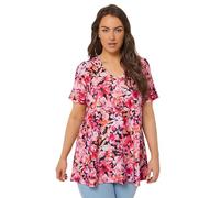 Yours Curve Pink & Black Floral Broderie Anglaise Top - Women's - Plus Size Curve