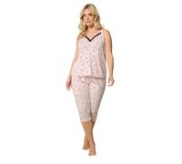 Yours Curve Pink Bow & Heart Cami Cropped Pyjama Set - Women's - Plus Size Curve
