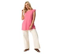 Yours Curve Pink Broderie Anglaise Frill Vest Top - Women's - Plus Size Curve