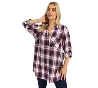 Yours Curve & Pink Check Overhead Shirt - Women's - Plus Size Curve
