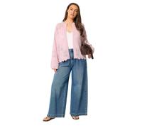 Yours Curve Pink Crochet Knitted Cardigan - Women's - Plus Size Curve