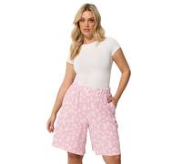 Yours Women's Daisy Jersey Shorts in Light Pink | Size: 20 Yours Light Pink 20