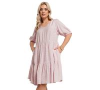 Yours Curve Pink Ditsy Tiered Mini Smock Dress - Women's - Plus Size Curve