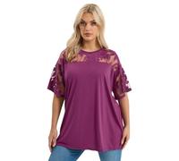 Yours Curve Floral Burnout Boxy T-Shirt - Women's - Plus Size Curve