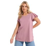 Yours Curve Pink Frill Sleeve Top - Women's - Plus Size Curve