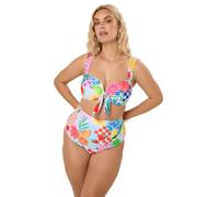 Yours Curve Pink Mixed Tropical Wired Bikini Top - Women's - Plus Size Curve
