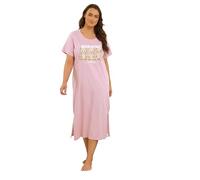 Yours Curve Pink 'Morning Cuddles' Teddy Print Midaxi Nightdress - Women's - Plus Size Curve