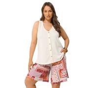 Yours Curve Pink Mosaic Print Crinkle Shorts - Women's - Plus Size Curve