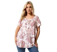 Yours Curve Pink Paisley Broderie Anglaise Top - Women's - Plus Size Curve